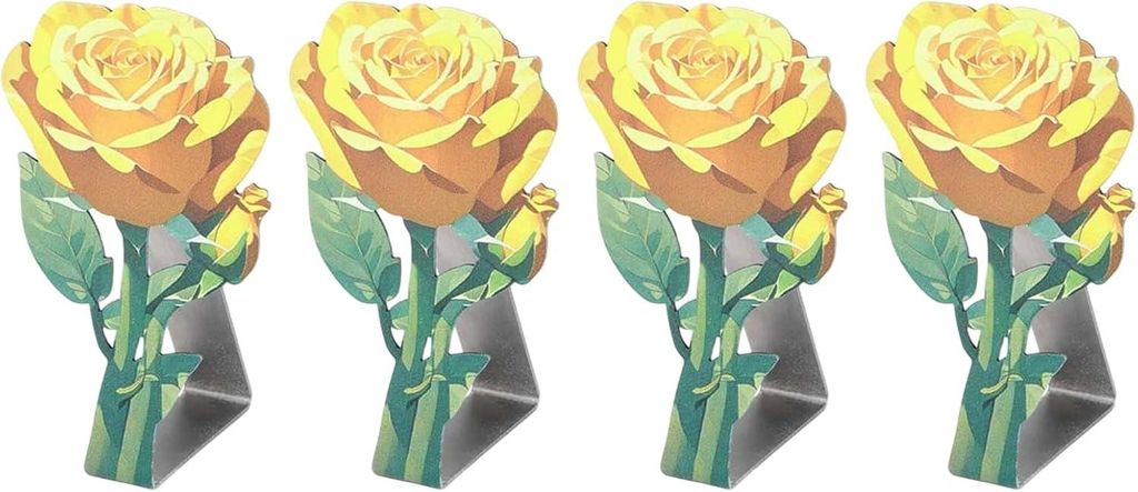 Rostfreie Tischdeckenklammern aus Edelstahl mit floralem Muster und kunstvollen Rosenverzierungen