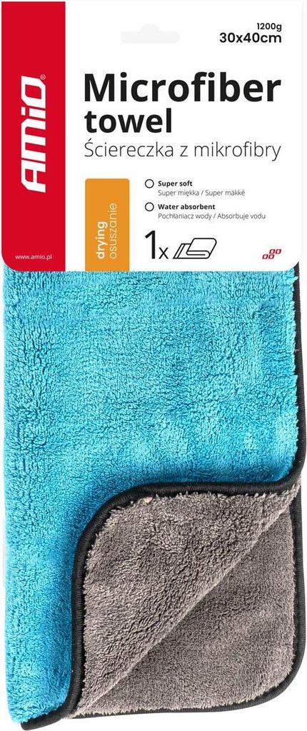 Mikrofaser-Autotuch Handtuch zur Lacktrocknung 30x40 cm 1200g AMIO-03757