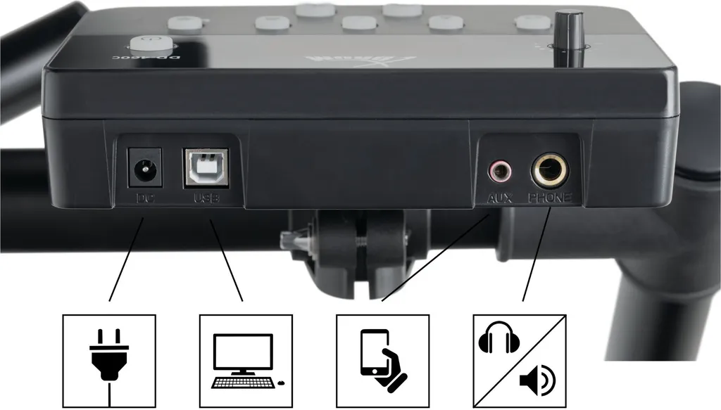 XDrum DD-460C Batterie Électronique Compacte avec Pads en Peau Maillée - 6
