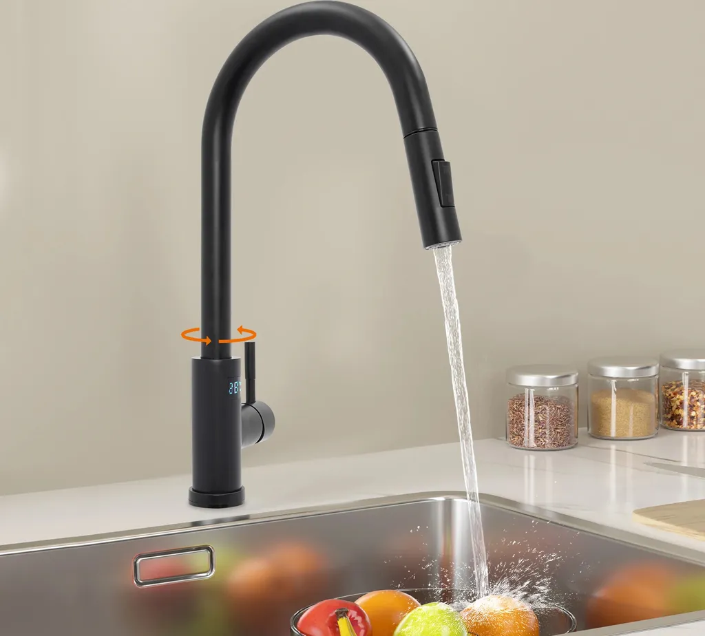 Rubinetto Nero Opaco Inox 360° con LED | Essenzialità e Tecnologia - 2