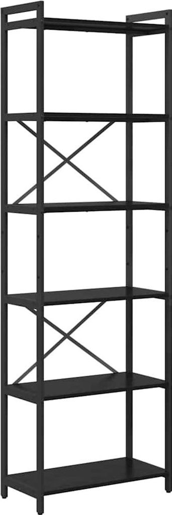 vidaXL Bücherregal Schwarz Eichen-Optik 60 x 30 x 189,5 cm