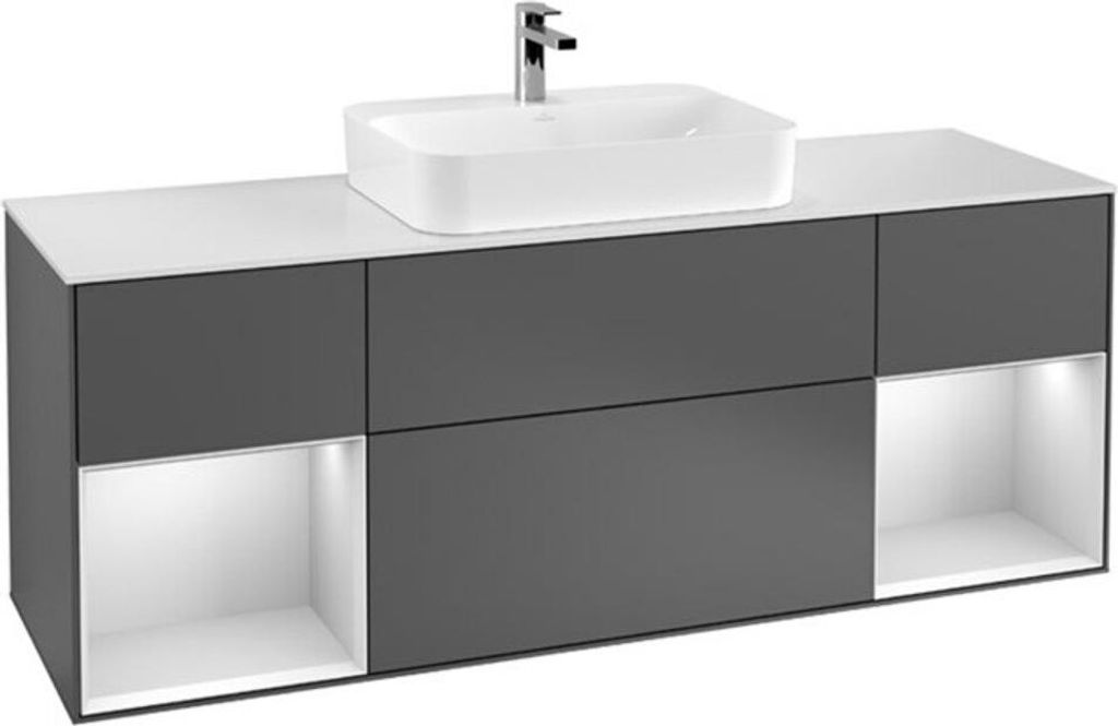 V&B Waschtischunterschrank Finion 160x60, Pl b m, Rg si G m La, md b m Lac