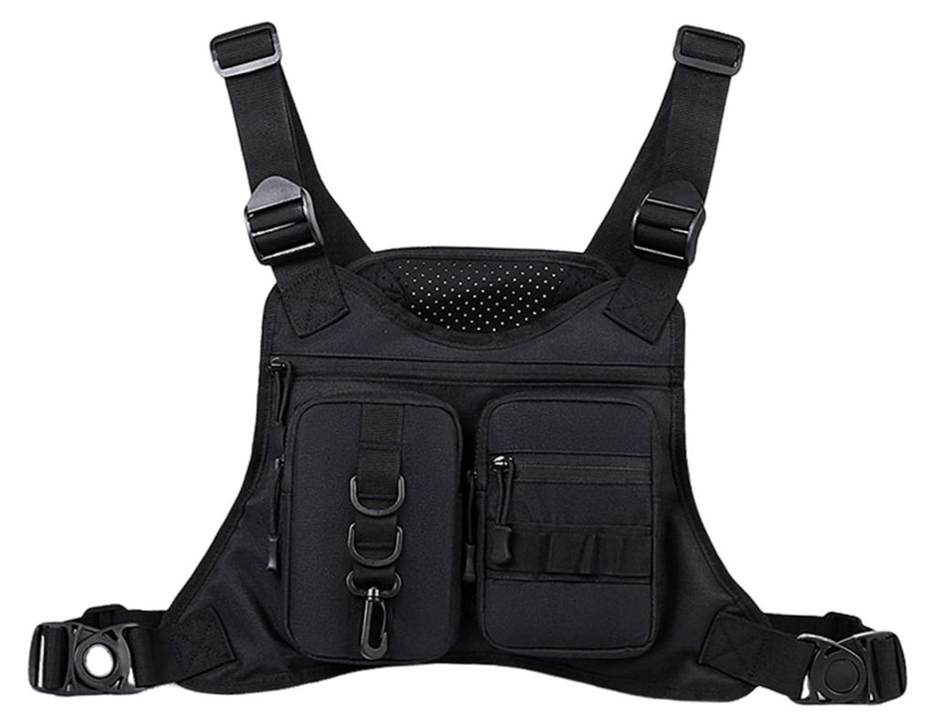 Outdoor-Sport-Brusttasche für Herren, Laufweste mit mehreren Fächern, EDC-Reisebrusttasche für Training, Radfahren, Wandern