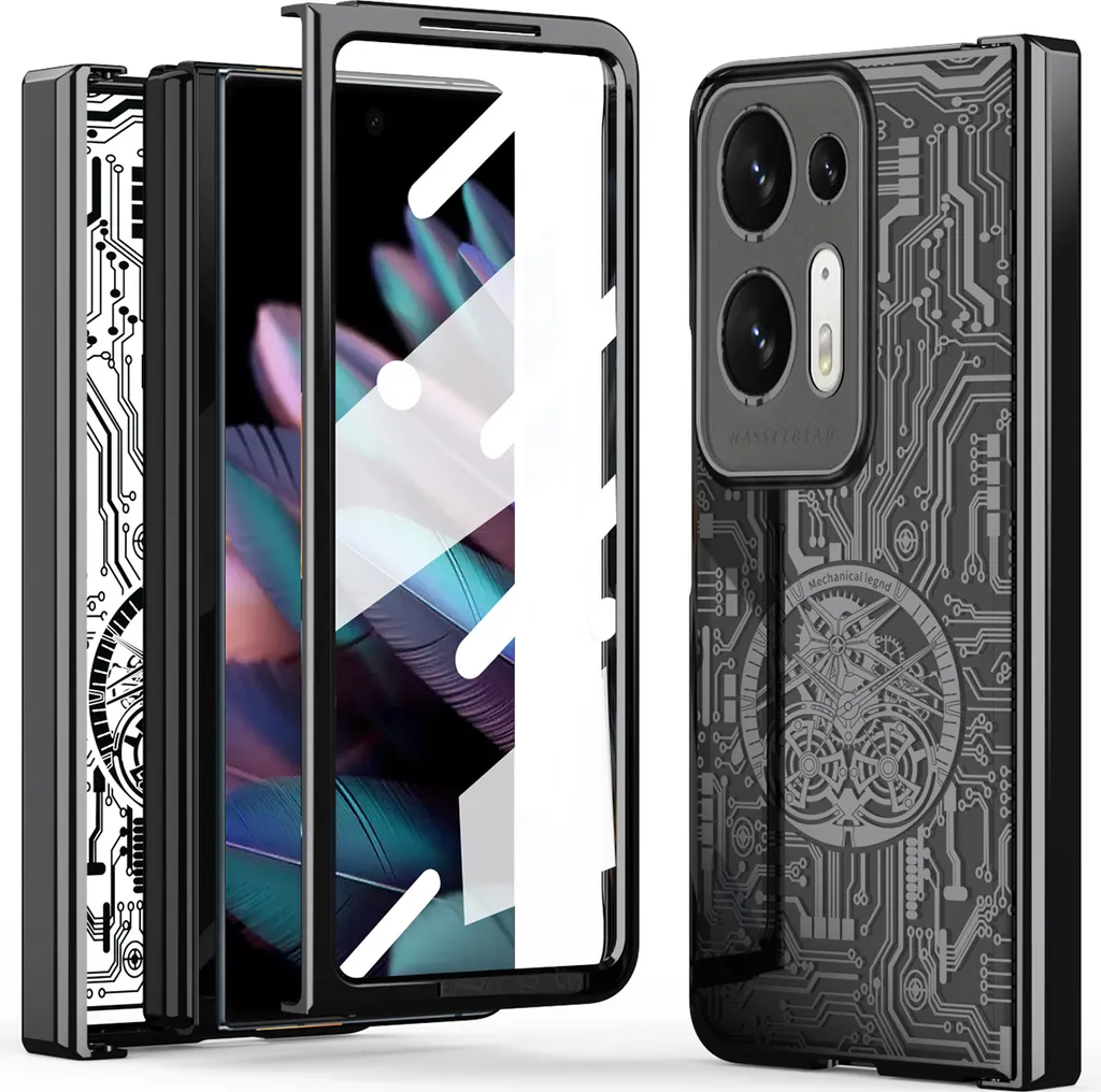 Cover Oppo Find N2 Trasparente con Brillantini Galvanizzati