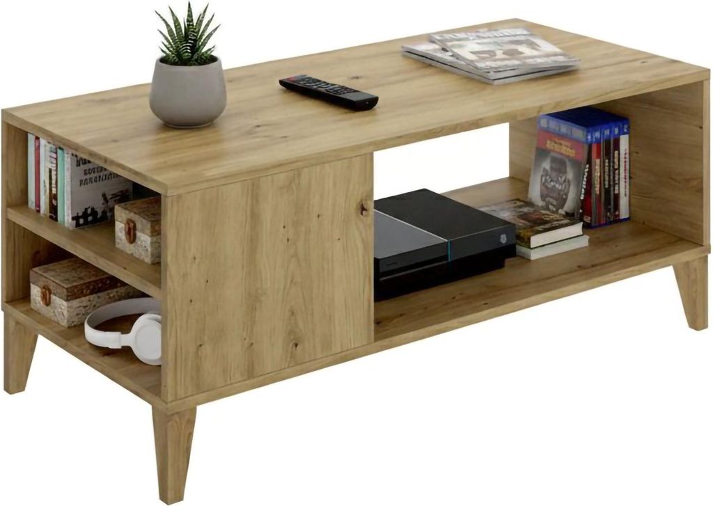 Fairbury - Couchtisch, 50x100x43h cm Eiche Braun Aste, mit Füßen