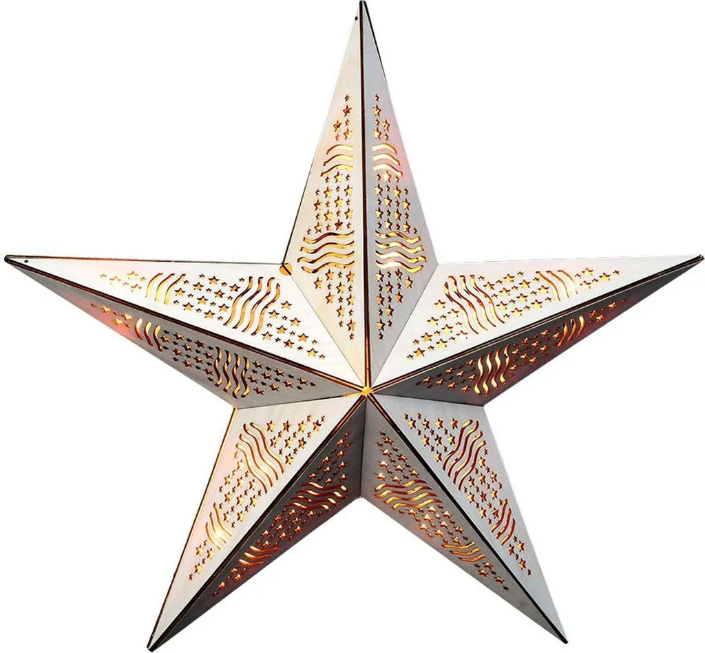 Étoile de Noël bois 15 LED pour centre de table et décoration de fête