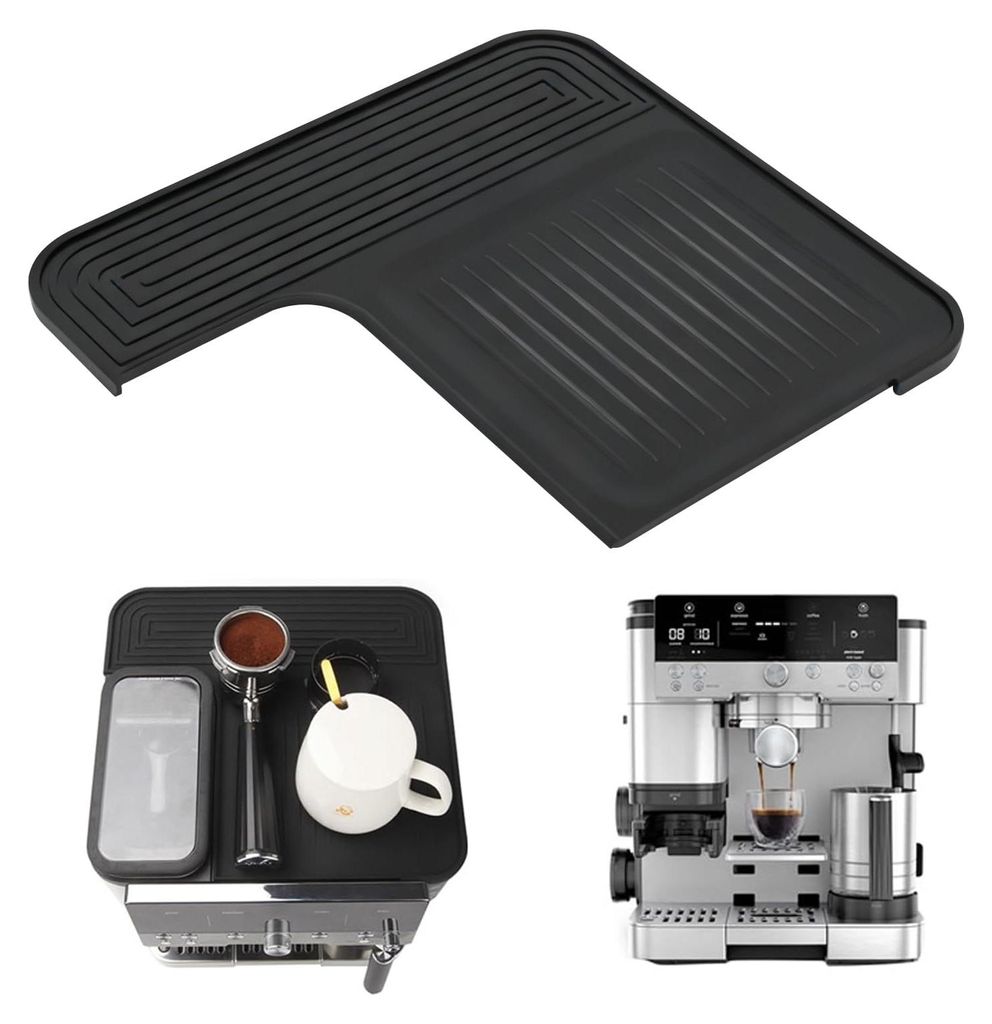 Silikon-Kaffeemaschinenmatte, Barista-Zubehör, schwarze Kaffeemaschinenmatte, Schutzabdeckung für die Oberseite der Kaffeemaschine, Silikon-Abtro...