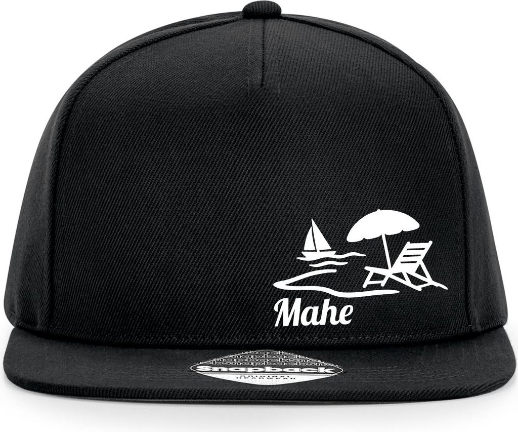 Huuraa Cappy Mütze Mahe Inselmotiv Seychellen Black Polyester Snapback Kappe Geschenkidee