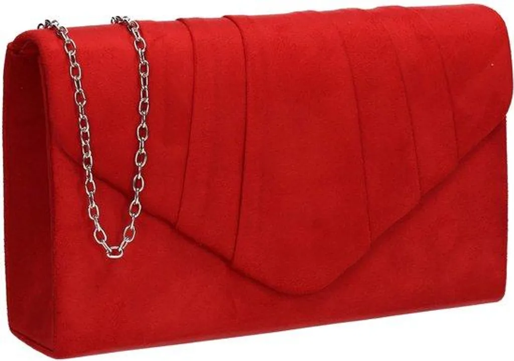 Sac à main rouge femme W308 en similicuir grainé avec finitions luxe