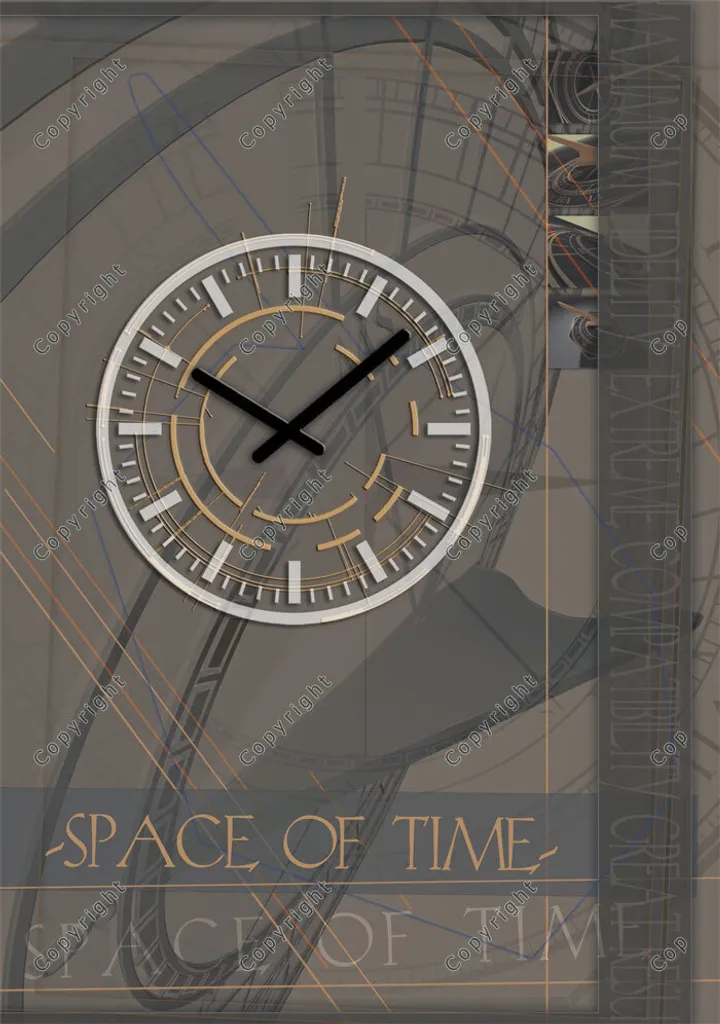 3714 Orologio da parete di design Dixtime, orologi da parete, orologio da ufficio moderno 35cm x 50cm