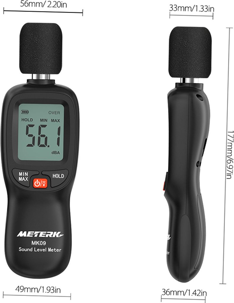 Misuratore Decibel Intelligente Con Schermo LED &ndash; SLM-336 30-130dB