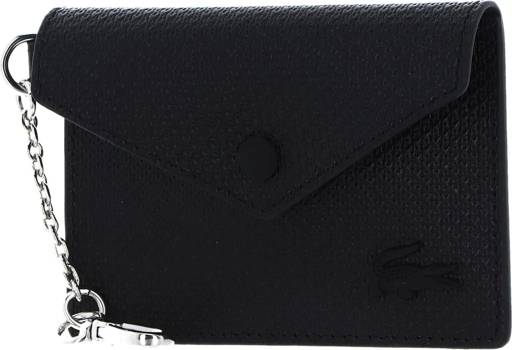 Lacoste Classic Flap Porta Carte in Pelle Nero | Shop Online Ufficiale