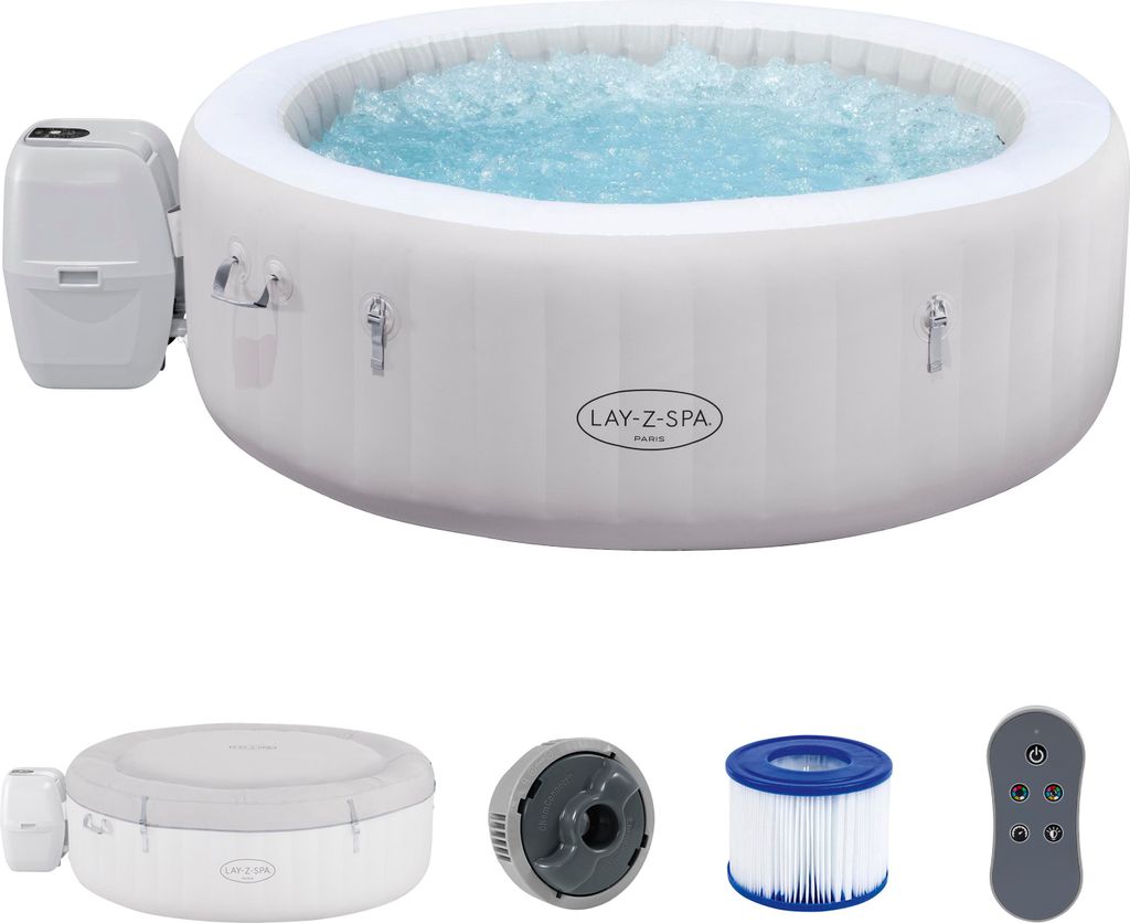 LAY-Z-SPA LED Whirlpool Paris AirJet Ø 196 x 66 cm, rund