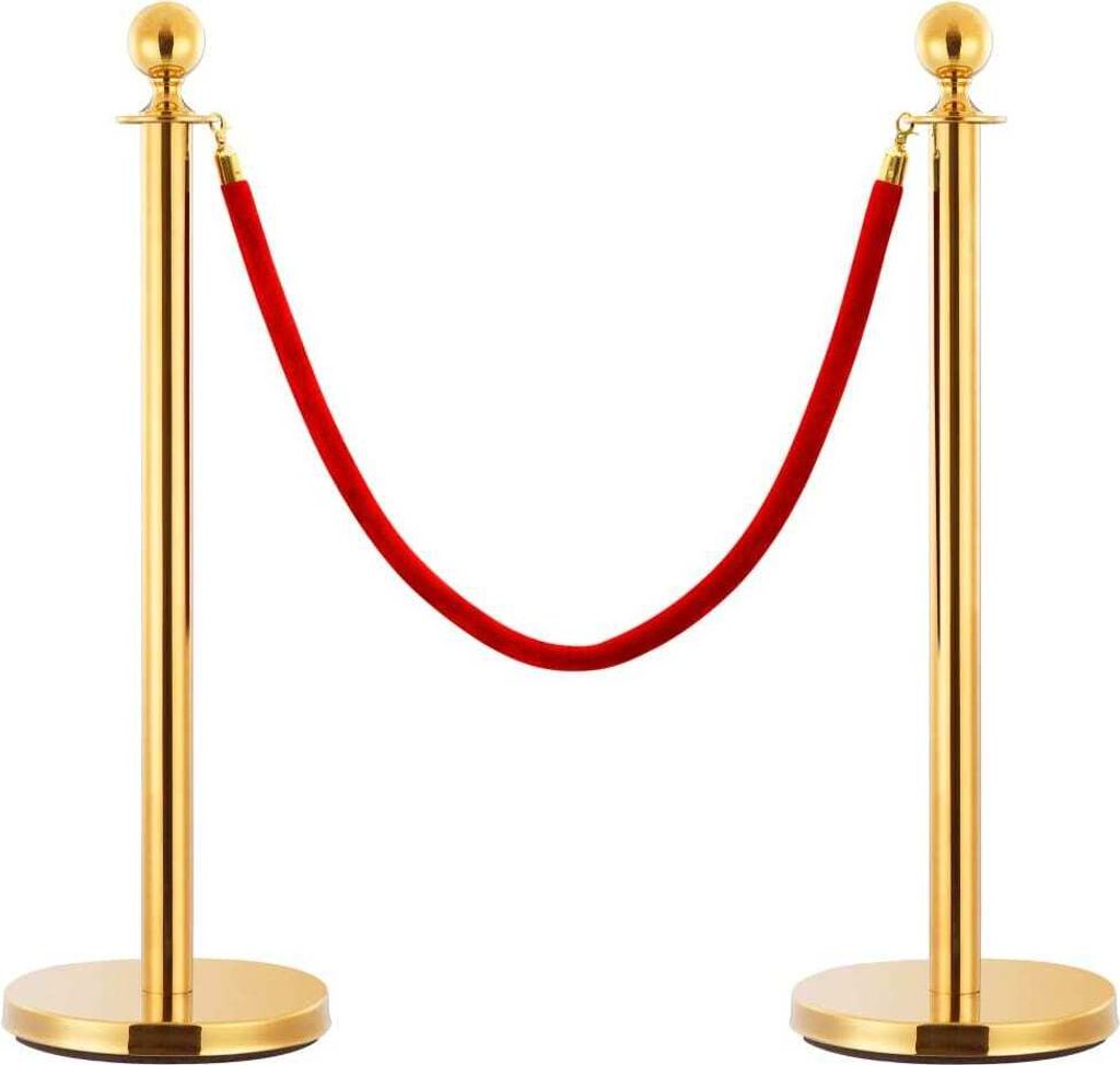 Möbel Kordel für Personenleitsystem Rot und Golden Samt - Kordeln 51166