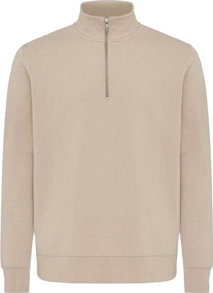 Iqoniq - "Elgon" Pullover Top für Herren/Damen Uni, mit kurzem Reißverschluss, Recycelte Baumwolle XD1278 (XXL) (Beige)