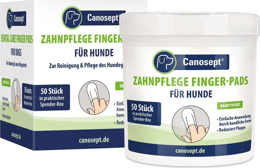 Coussinets dentaires Canosept pour chien : Action anti-plaque - 50 pcs