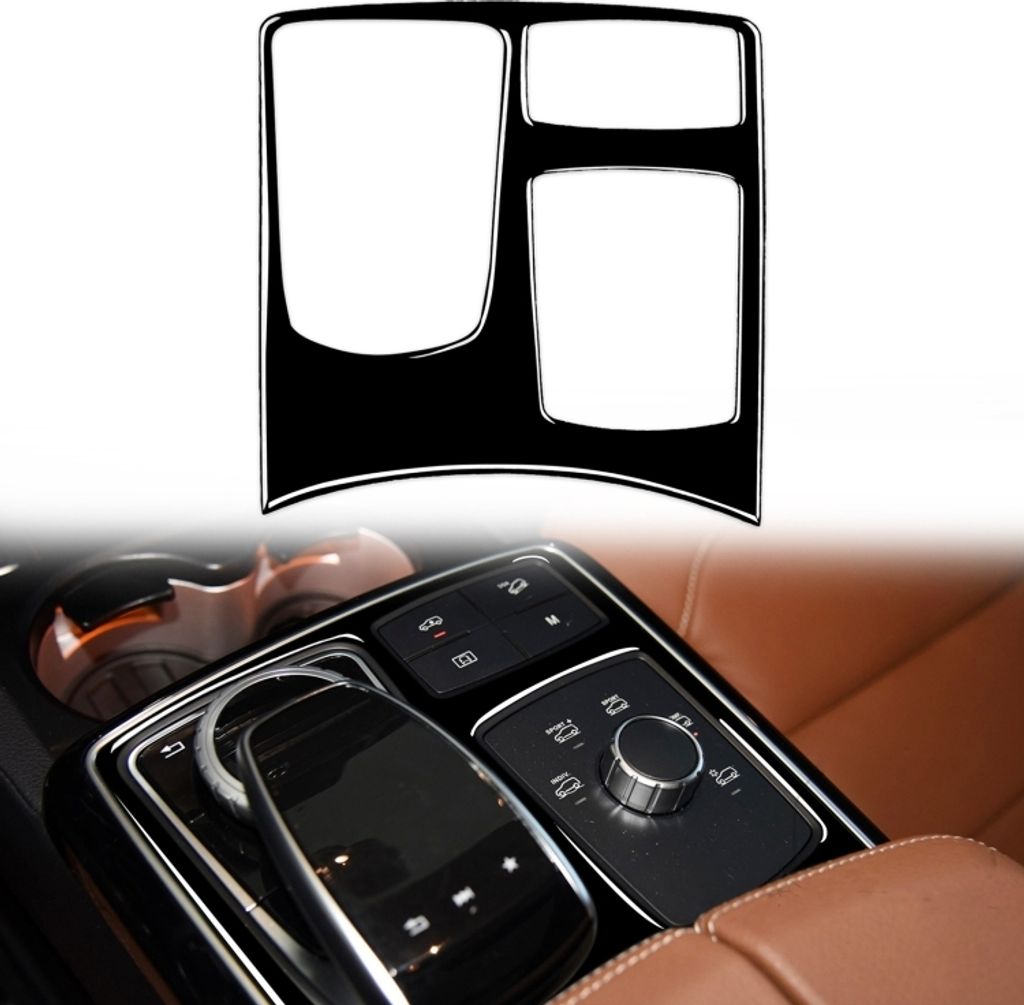 Auto links Antrieb Zentral Armlehnen Box Multimedia Dekorativer Aufkleber für Mercedes-Benz GLE 2015-2018/GLS 2016-2018/M-Klasse 2012-2015(Schwarz)