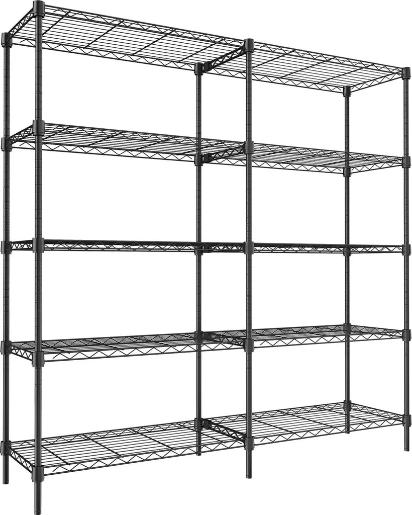 Rayonnage métallique robuste à 5 plateaux modulables pour garage et cave