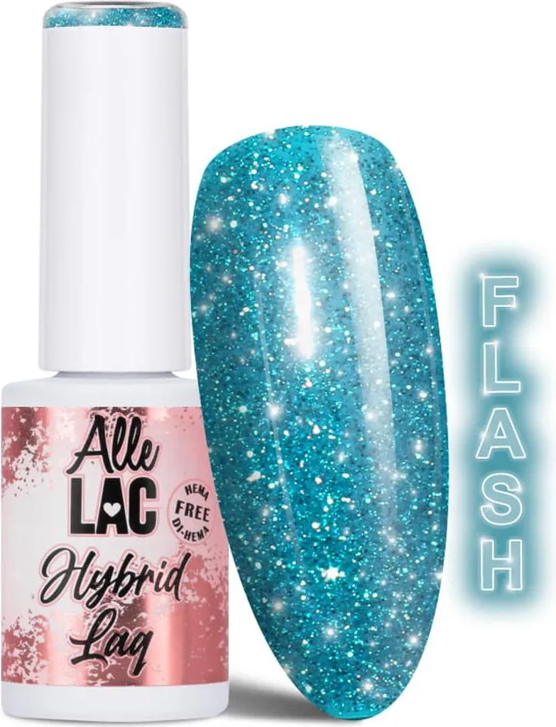 Vernis semi-permanent pailleté Blues Flash Glitter AlleLac pour LED