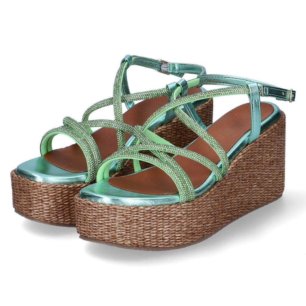 CafèNoir Damen Sandalen/ Sandaletten Grün Synthetik Größe: 36