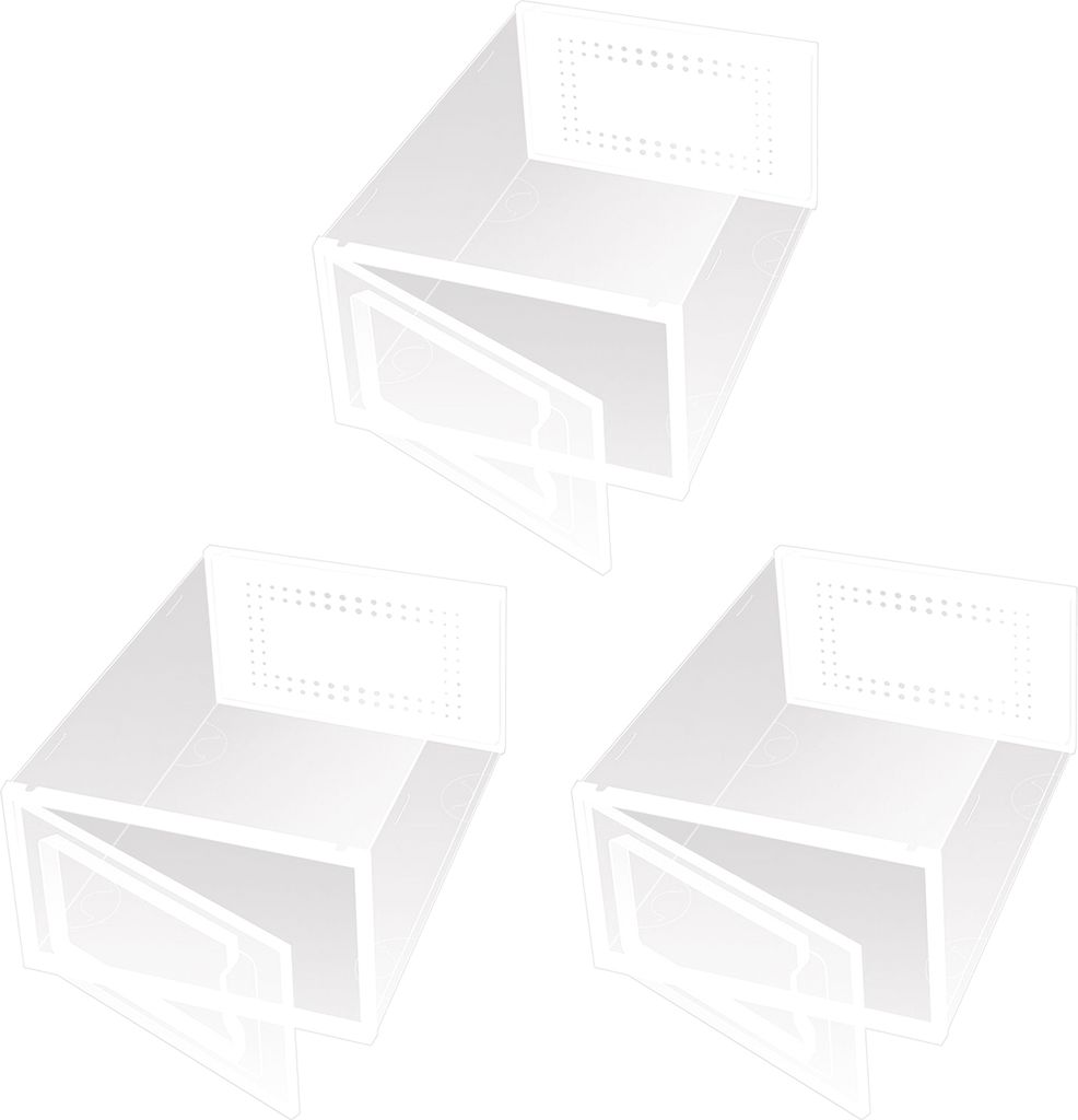 3 Stück transparente Schuhaufbewahrungsboxen, stapelbar, mit Belüftungsloch, verhindert schlechten Geruch, großes Fassungsvermögen, mit Seitent...