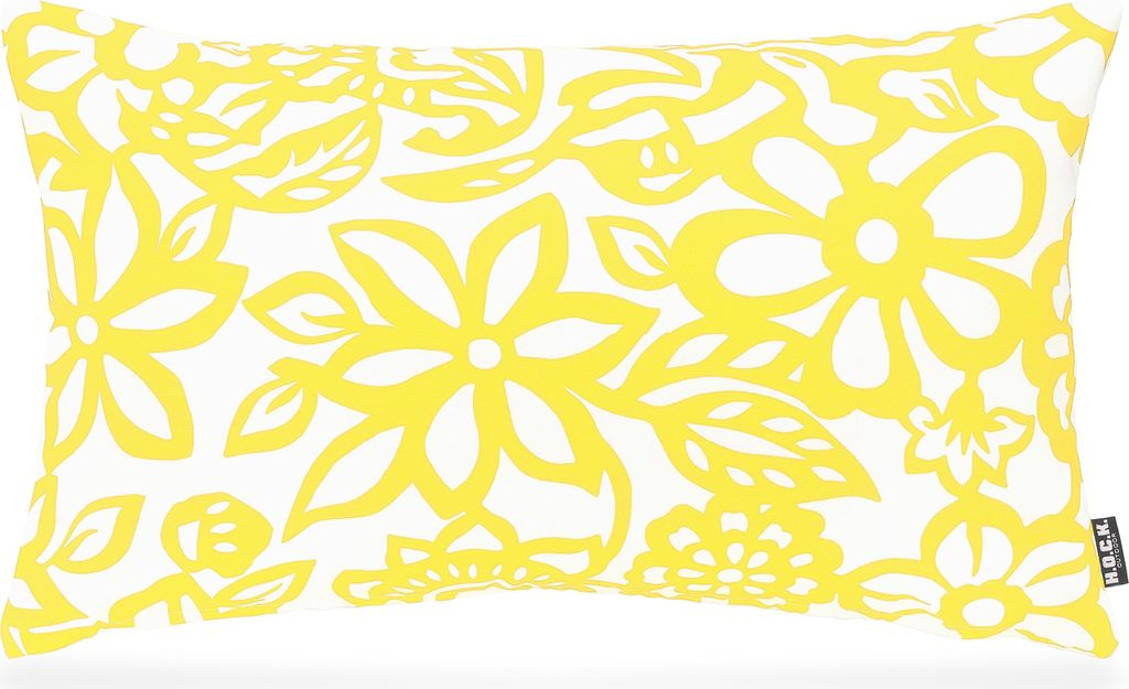 H.O.C.K. Paloma Outdoor Kissen 50x30cm floral gelb