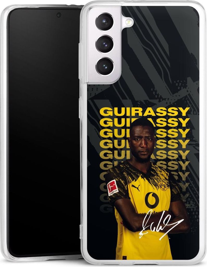 DeinDesign Handyhülle für Samsung Galaxy S21 5G Silikon Hülle Case Smartphone Schutzhülle BVB Borussia Dortmund Serhou Guirassy