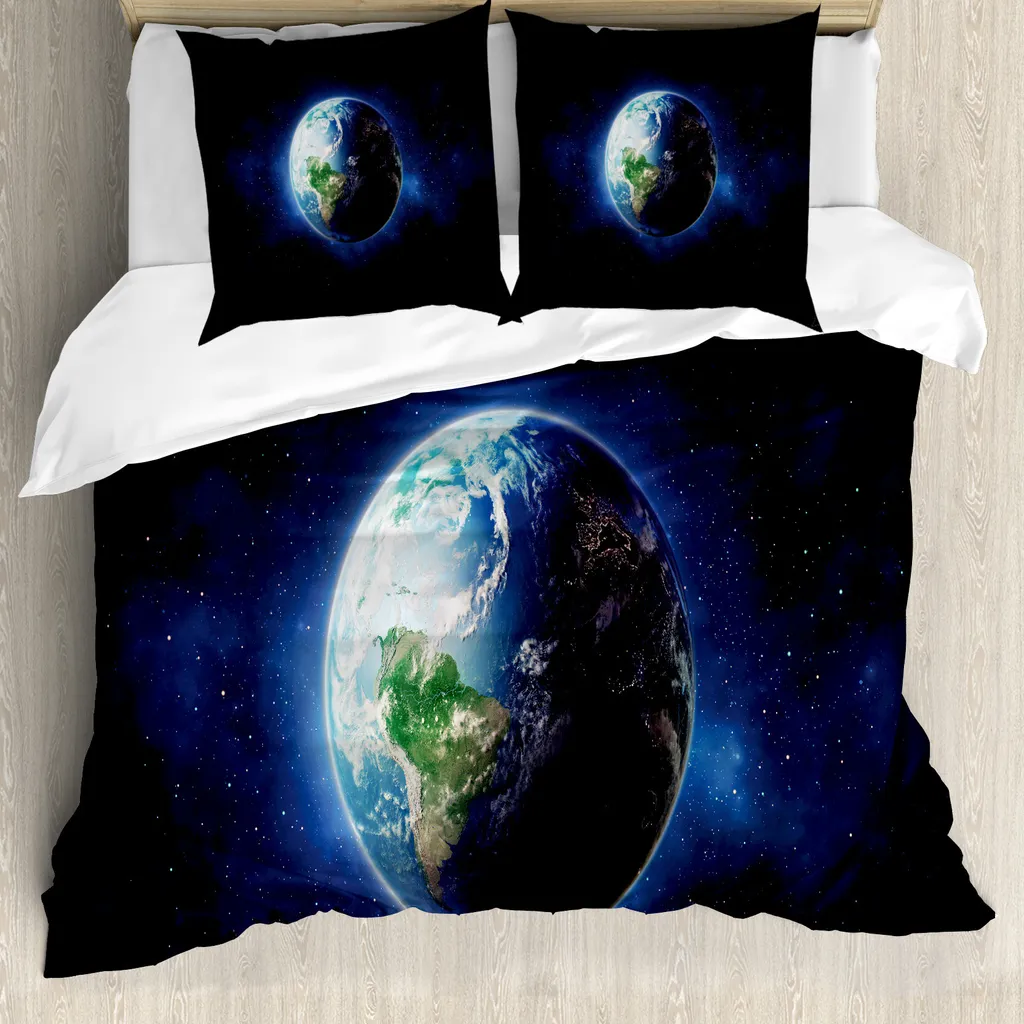 Parure de lit 2 personnes galaxie 200x200 cm avec taies d'oreiller 80x80