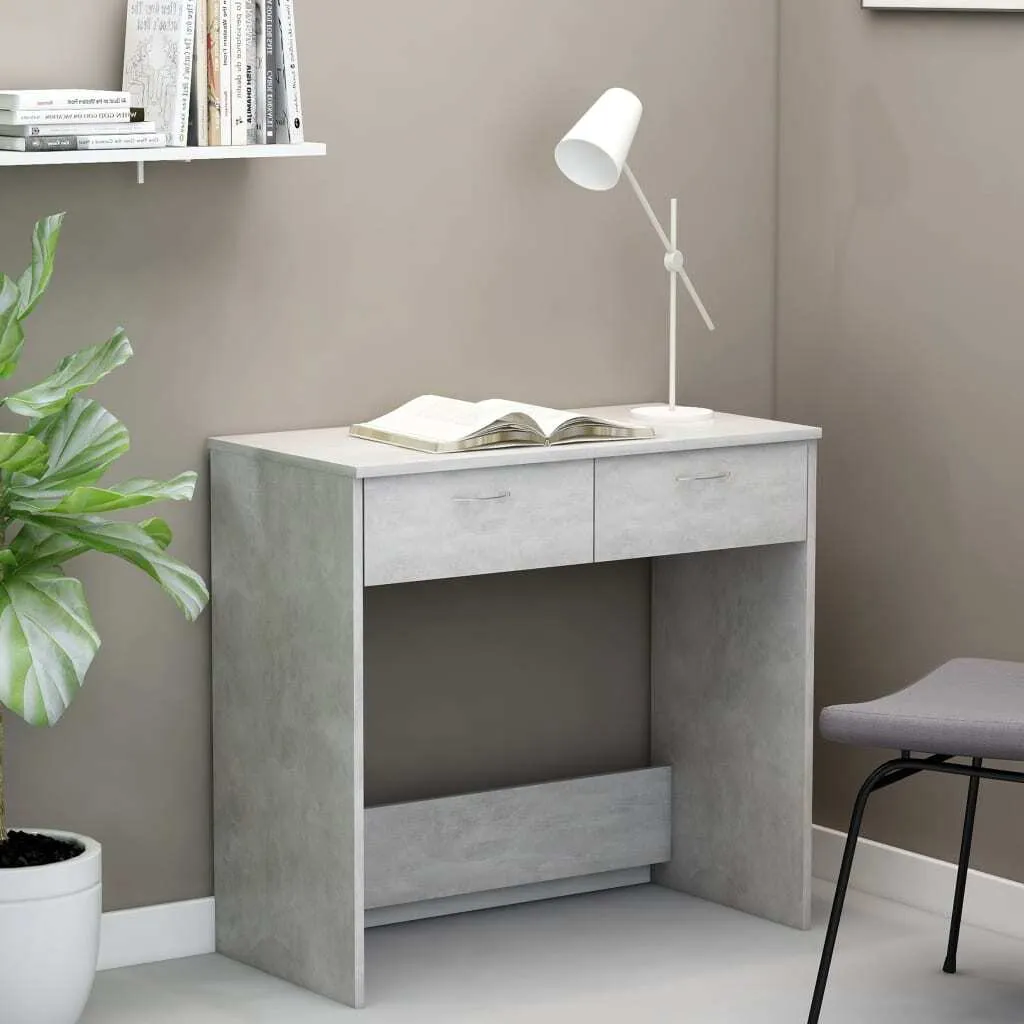 Scrivania d'Arredo vidaXL 80x40x75 cm Grigio Cemento - Look Industrial - 9
