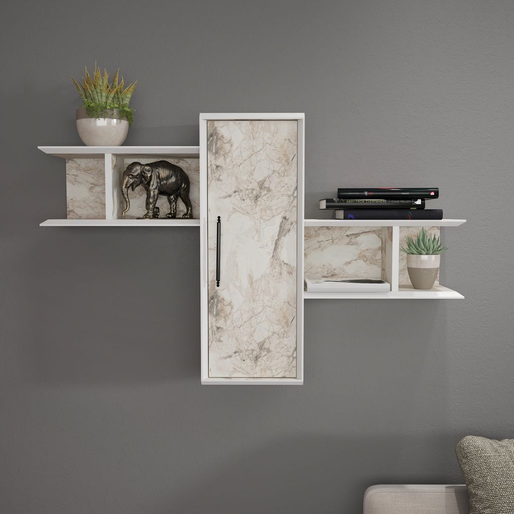 Skye Decor, Olida - Ephesus, Wandregale, Weiß, 118,6 x 51,8 x 35 cm