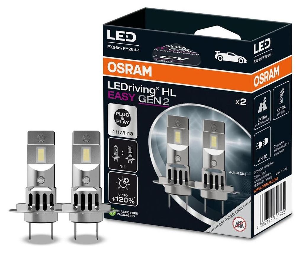 OSRAM LEDriving HL EASY Gen2 LED-Scheinwerferlampen – H7 / Produktbild 