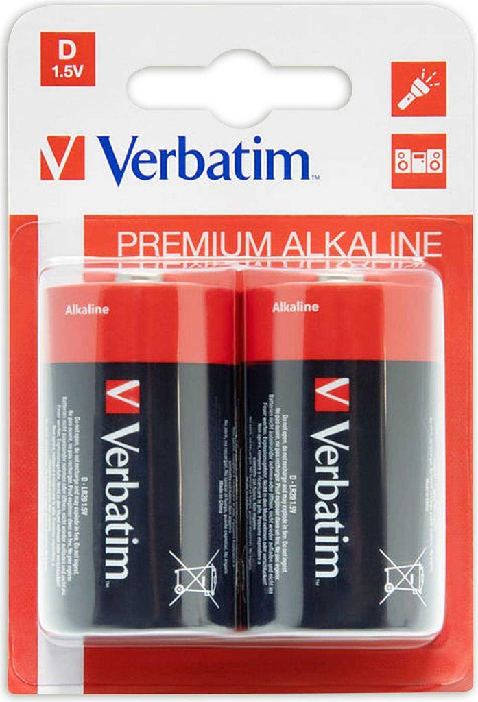 1x2 Verbatim Alkaline Batterie Mono D LR 20               Produktbild 