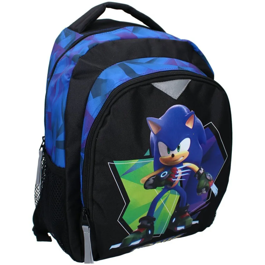 Zaino Sonic Hedgehog 35cm | Poliestere 600D | Zainetto Bambino Blu