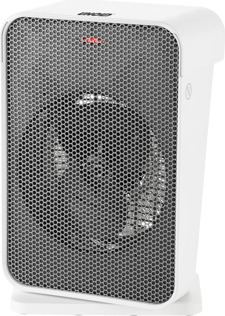 Unold 86450 Heizlüfter Box IP21 - Weiß/Grau, 1800 W, Ventilation, Warmluft, Heißluft, 70° oszillierend, Überhitzungsschutz, Elektro Heizung