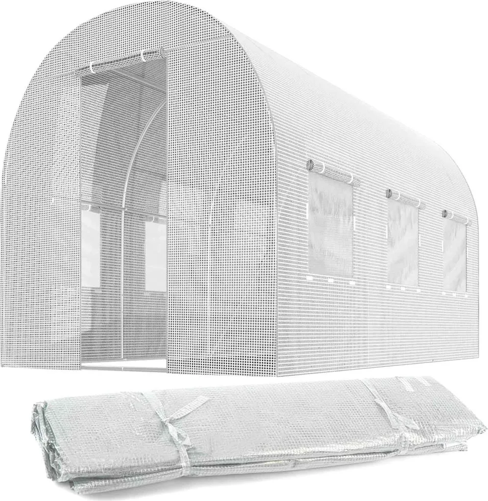 Serre tunnel 6m² pour tomates et semis Plonos Blanc 2x3m protection UV