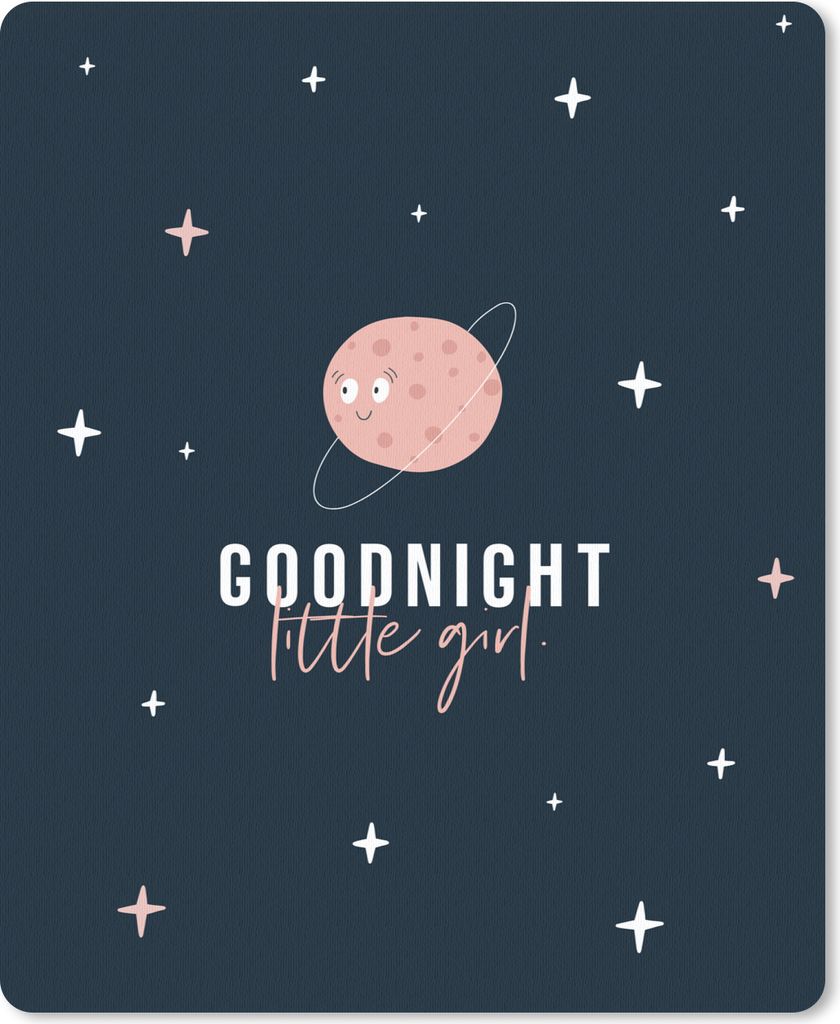 MuchoWow Mauspad Mousepad Zitate - Kinder - Gute Nacht kleines Mädchen - Sprichwörter - Kinder - Baby - Mädchen 19x23 cm - Mousepads - Maus Ma...