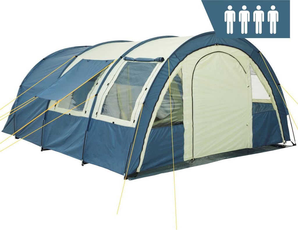 CampFeuer Zelt Multi für 4 Personen | Blau/Sand | Produktbild 