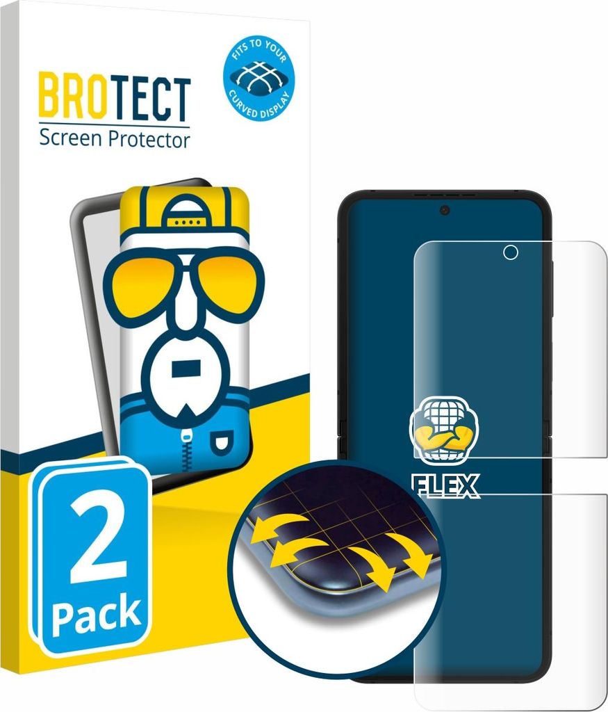 2x BROTECT Fullscreen Schutzfolie für Samsung Galaxy Z Flip 7 FE Displayschutz Folie Fullcover Klar Transparent