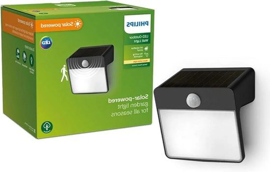 Lampe solaire LED 2,2W 2700K noire avec détecteur de mouvement IP44