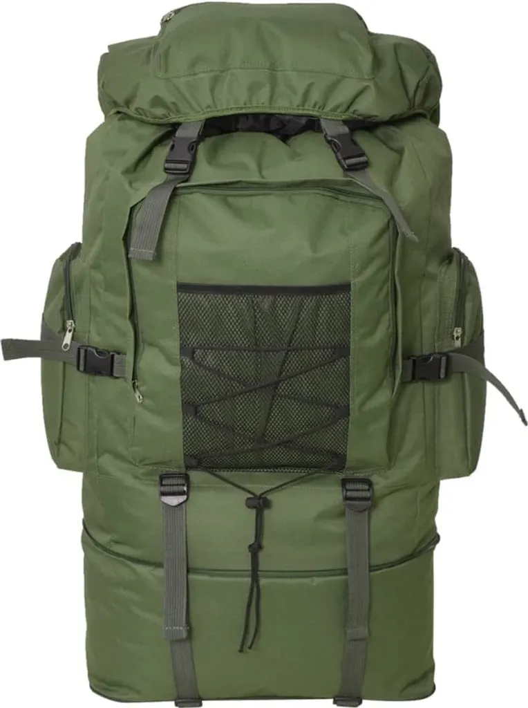 Sac à dos 100 L XXL vert pour camping et grand trekking de l'armée