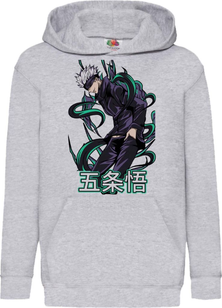 Kinder Kapuzenpullover Anime Manga Jujutsu Kaisen, 5-6 Jahr - 116 / Grau