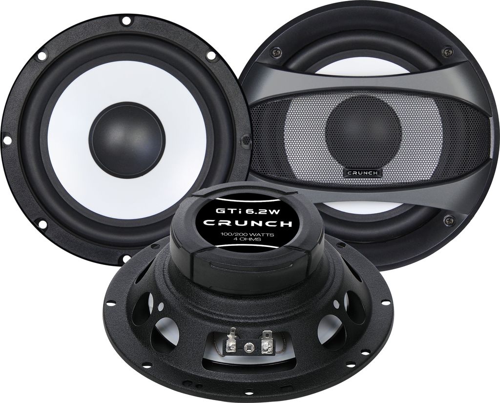 CRUNCH Subwoofer Set GTI-6.2W Auto Gehäuse Bassrolle Bassbox Röhre 100/200 Watt