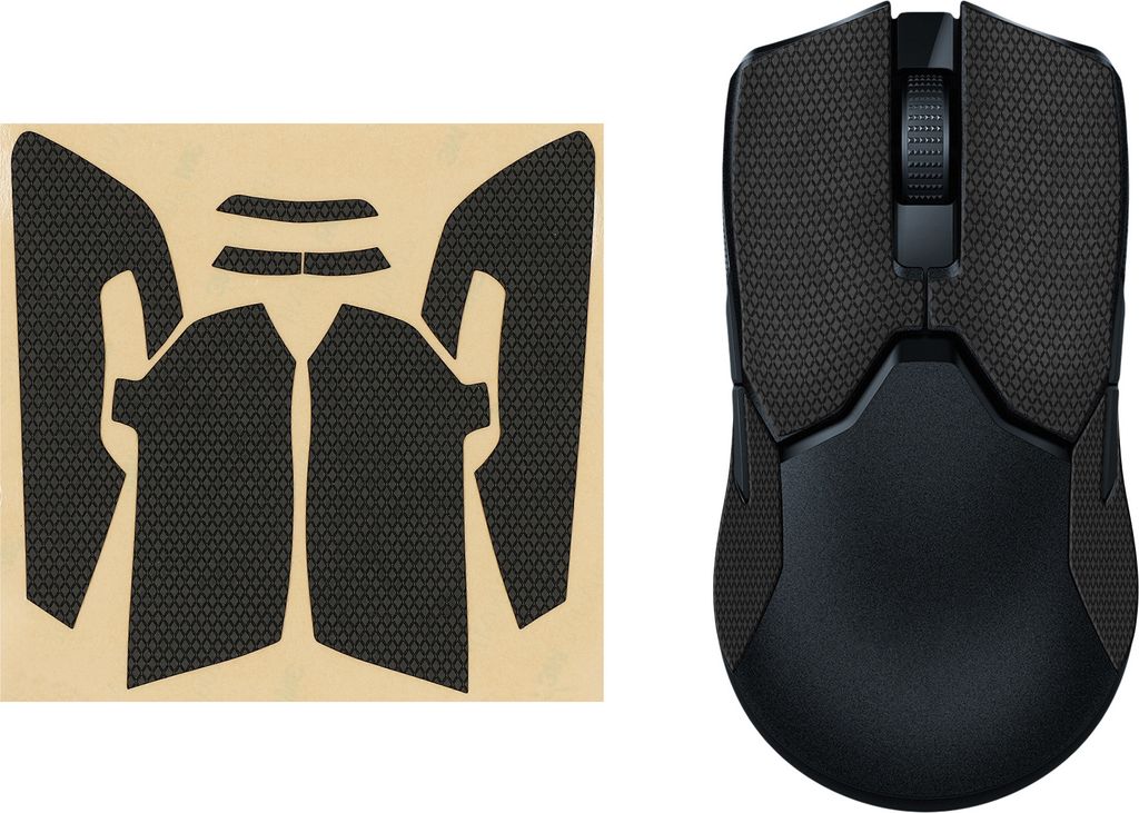 kwmobile Gaming Maus Grip Tape kompatibel mit Razer Viper 8k HZ Maus - Rutschfestes Griffband für PC Maus - Schwarz