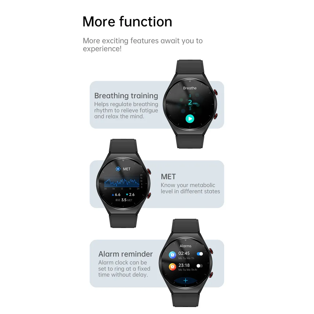 Montre connectée E09 écran 1,39'' noir avec appels Bluetooth intégrés - 21