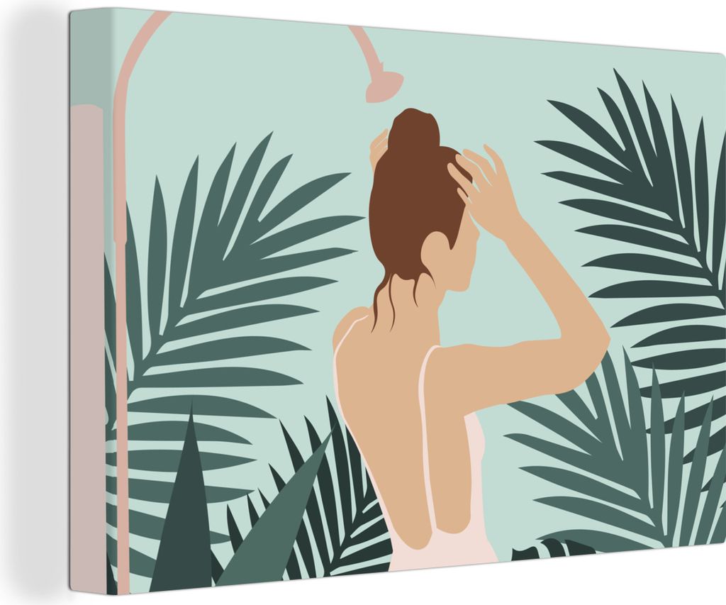 OneMillionCanvasses - Leinwandbilder - 150x100 cm, Sommer - Frau - Dusche, Wandbilder Kunstdruck Wanddekoration