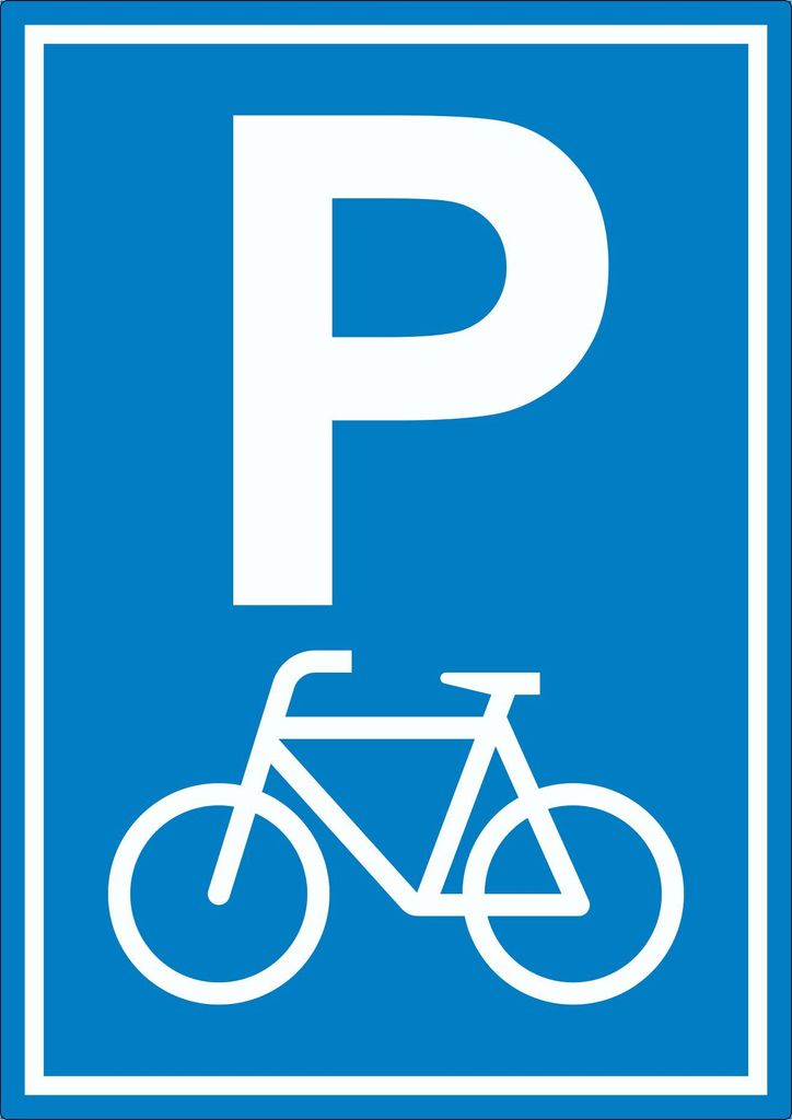 Fahrrad Parkplatz Räder Abstellplatz Aufkleber A3 (297x420mm)