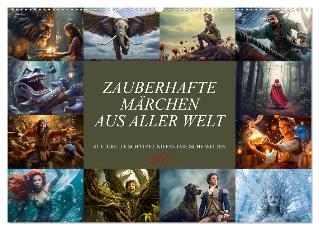 Zauberhafte Märchen aus aller Welt (Wandkalender 2027 DIN A2 quer), CALVENDO Monatskalender