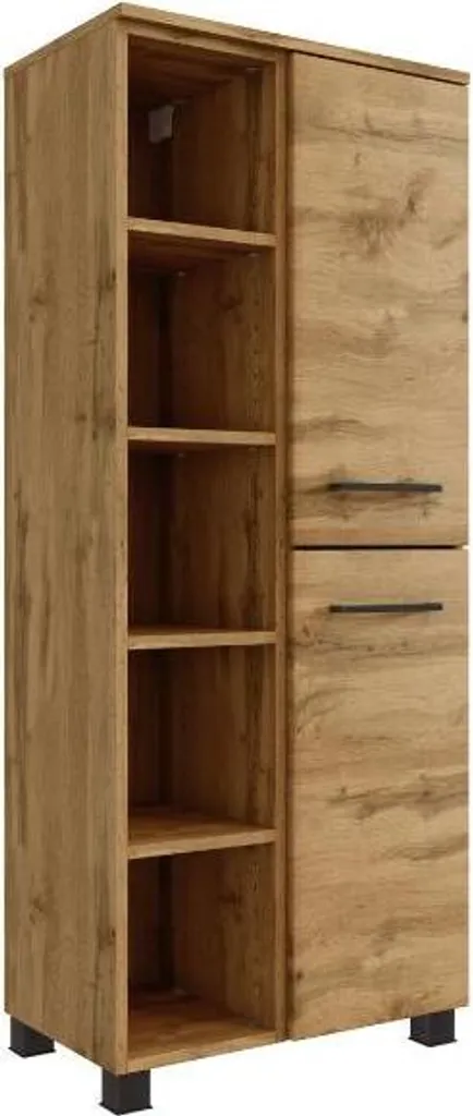 Armoire Malvo 55cm finition Chêne : gain de place et double portes - 2