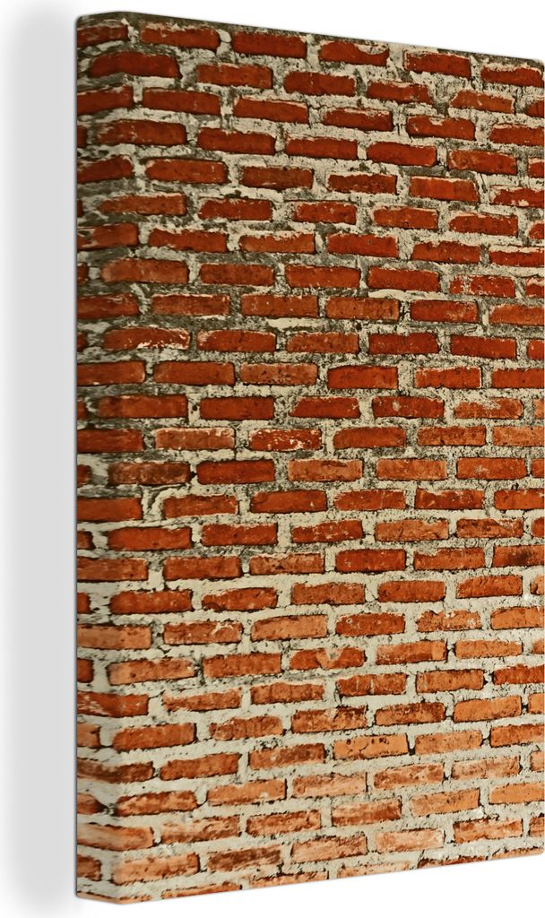 OneMillionCanvasses - Leinwandbilder - 90x140 cm, Vintage - Ziegel - Wand, Wandbilder Kunstdruck Wanddekoration - Foto auf Leinwand - Gemälde au...