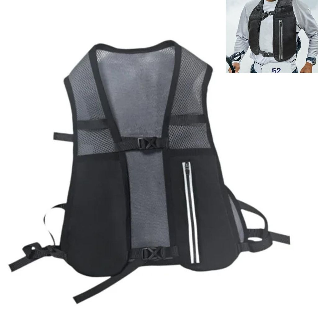 Sport Laufweste Herren Damen, leichter Rucksack für Joggen, Wandern & Camping, atmungsaktiv mit Reflektoren & Mehrfachtaschen
